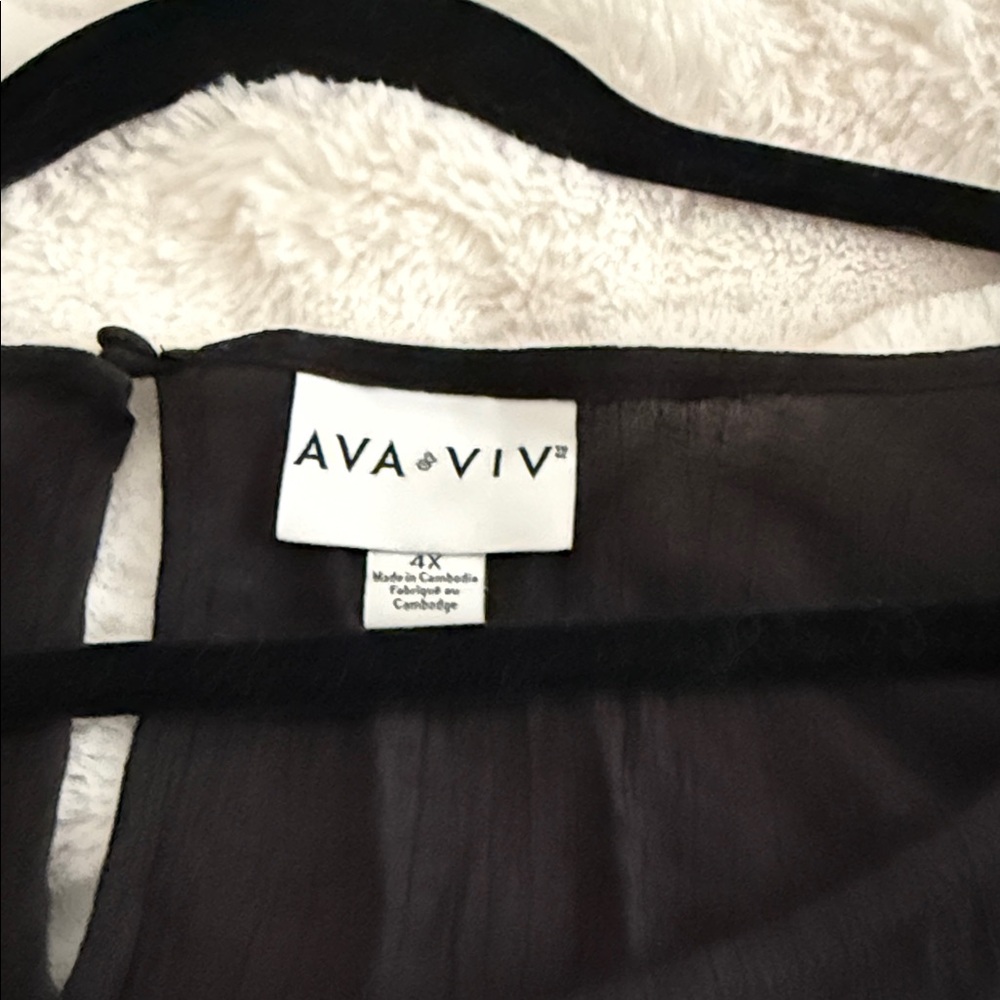 Ava & Viv Sheer Black Blouse - Picture 2 of 5